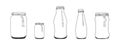 Water bottle plastic icon set. White plastic bottle. Plastic bottle collection. Vector illustration Royalty Free Stock Photo