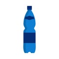 Water bottle vector icon drink. Plastic blue beverage liquid container isolated. Mineral soda symbol cap. Flat simple vertical Royalty Free Stock Photo