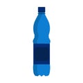 Water bottle vector icon drink. Plastic blue beverage liquid container isolated. Mineral soda symbol cap. Flat simple vertical Royalty Free Stock Photo