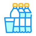 water bottles and cup color icon vector illustration