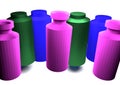 Water Bottles 3D design In White Background