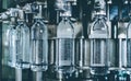 Water bottling line for processing and bottling pure spring water Royalty Free Stock Photo