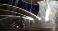 Water and bright light in the Rotonde Fountain, detail of Rotonde fountain in Aix-en-Provence