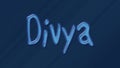 Water bubble 3D text effect of name Divya 0n blue background. Royalty Free Stock Photo