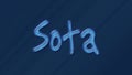 Water bubble 3D text effect of name Sota 0n blue background. Royalty Free Stock Photo