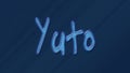 Water bubble 3D text effect of name Yuto 0n blue background. Royalty Free Stock Photo