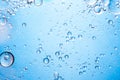 Water bubbles, blue background, abstract. Royalty Free Stock Photo