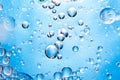 Water bubbles, blue background, abstract. Royalty Free Stock Photo