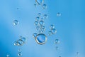 Water bubbles flows over a color gradient gackground Royalty Free Stock Photo