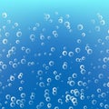 Water With Bubbles On Blue Ocean Background. Clear Soapy Shiny. Vector Illustration Royalty Free Stock Photo