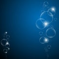 Water bubbles on a Dark Blue background