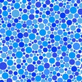 Water bubbles seamless vector pattern. Blue circles polka dot background. Vector Royalty Free Stock Photo