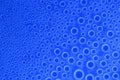 Water bubbles .wallpaper phone. background with round drops in blue tones. Water bubbles and drops texture.blue circles Royalty Free Stock Photo