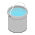 Water bucket icon, isometric style