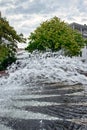 Water in the Bull Fountain in Pirmasens, Germany Royalty Free Stock Photo