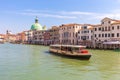 Water Bus and view of Venice city canal in Venice, Italy