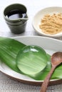 Water cake, raindrop cake, mizu shingen mochi Royalty Free Stock Photo