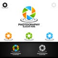 Water Camera Photography Logo Icon Vector Design Template Royalty Free Stock Photo