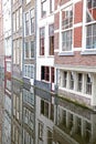 Water canal in city Delft, Netherlands Royalty Free Stock Photo