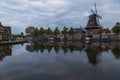 Water canal in Meppel, Holland at sunrise