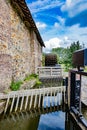 Water canal at old Eper or Wingbergermolen water mill, next of Geul river Royalty Free Stock Photo