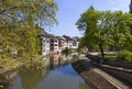 Water canal in Petite France area in Strasbourg city, France Royalty Free Stock Photo