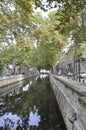 Water Canal from Quais de la Fontaine from Nimes in south of France