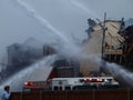 Water Cannons Attack The Hot Spot of Flames