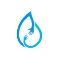 water care logo, water donation vector icon illustration