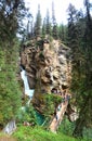 Water cascade in Scenic Johnston Canyon, Banff National Park
