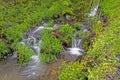 Water cascades over rocks and boulders in the Smokies. Royalty Free Stock Photo