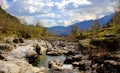 Water cascading over rocks in a creek near Arsiero, Italy Royalty Free Stock Photo