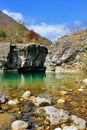 Water cascading over rocks in a creek near Arsiero, Italy Royalty Free Stock Photo