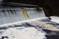 Water cascading over weir, Avon Dam, Dartmoor Royalty Free Stock Photo