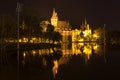 Water castle vajdahunyad budapest hungary at night