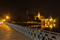 Water castle vajdahunyad budapest hungary at night