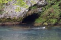 The water and the cave on the Kolpa river in Slovenia