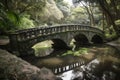 water channel with bridge and serene landscape, perfect for nature lovers