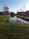 Water channel hugt by green grass