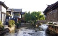 Water channel, Lijiang Old Town, China Royalty Free Stock Photo