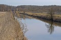 Water of a channel and reed near the river March in Lower Austria