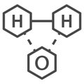 Water chemistry formula icon, outline style Royalty Free Stock Photo