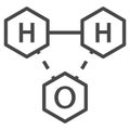 Water chemistry formula icon, outline style