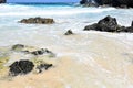 Water Churned Up as the Waves Rolling In Royalty Free Stock Photo