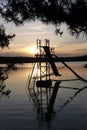 Water Chute on the Lake Macha at Dusk Royalty Free Stock Photo