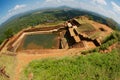 The water in cistern on top of the Sigiriya Rock fortress, Sri Lanka. Royalty Free Stock Photo