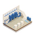Water Cleaning Facility Isometric Composition