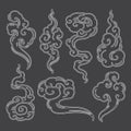 Japanese tradition cloud styles. Vector illustration. Royalty Free Stock Photo