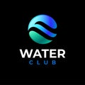 Water Club logo. Swimming or sail sport logo. Pool or spa emblem. Royalty Free Stock Photo