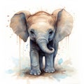 Water color baby elephant